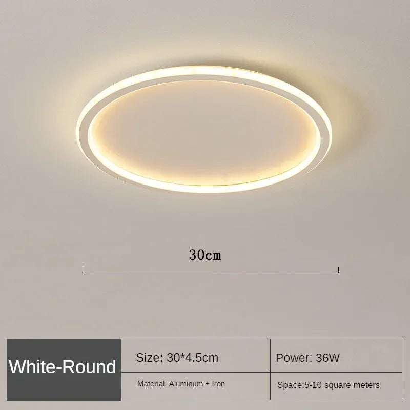 ラウンド北欧風LEDシーリングライト — メタル製アルミニウム、薄型