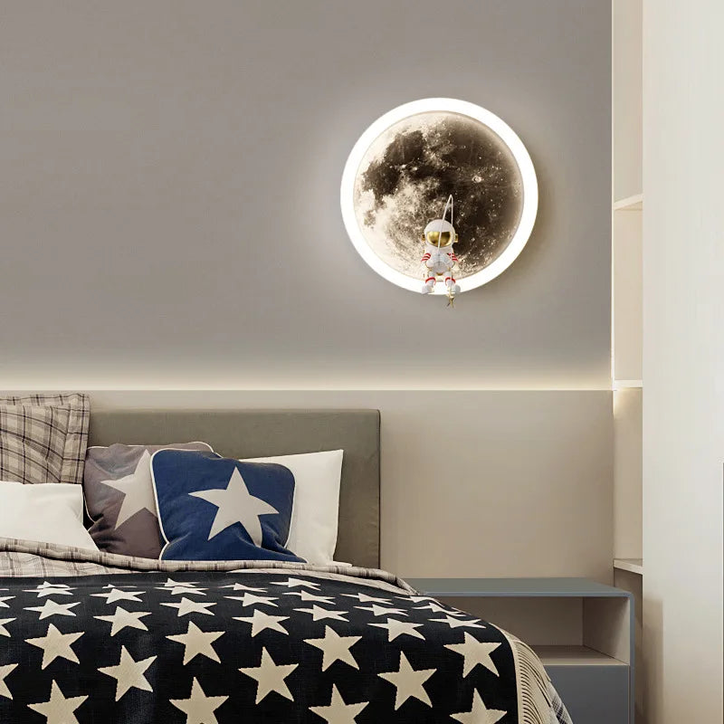 StellarLux LED Space Astronaut Wall Lamp With Moon Glow Light