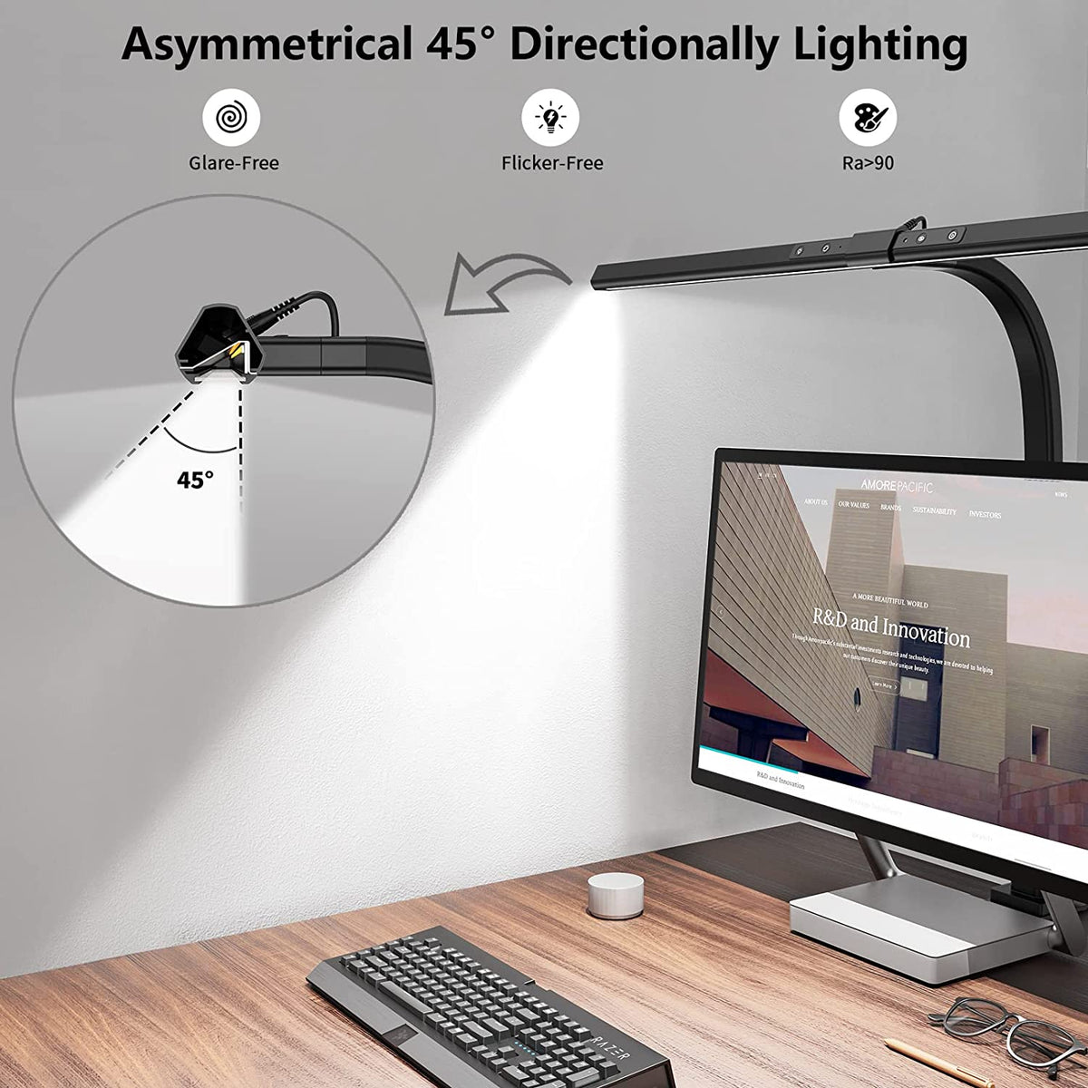 Architect klemlampe til skrivebord - moderne justerbar LED-lysskinne