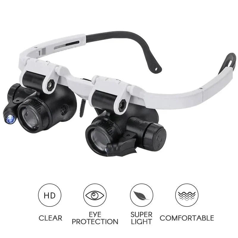 LED-förstoringsglasögon — 8x, 15x och 23x linser för handsfree-användning