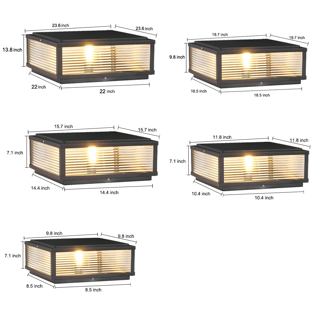 Lampe LED extérieure étanche sur pilier — Gradation en trois niveaux, 3000 K 4500 K 6000 K