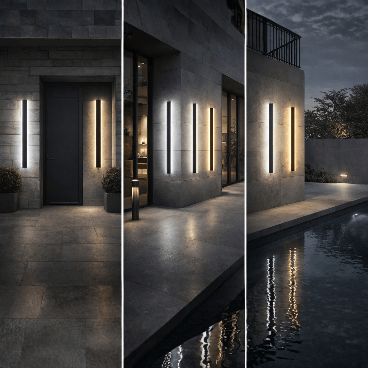 Modern Outdoor LED Wall Light with Sensor - in 8 Size for Outdoor - Flindria
