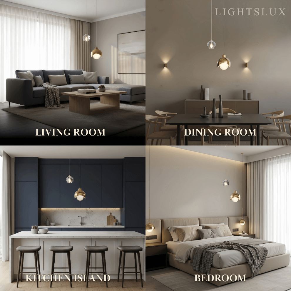 Modern Crystal Pendant Light for Dining Room/Living Room/Bedroom - Flindria
