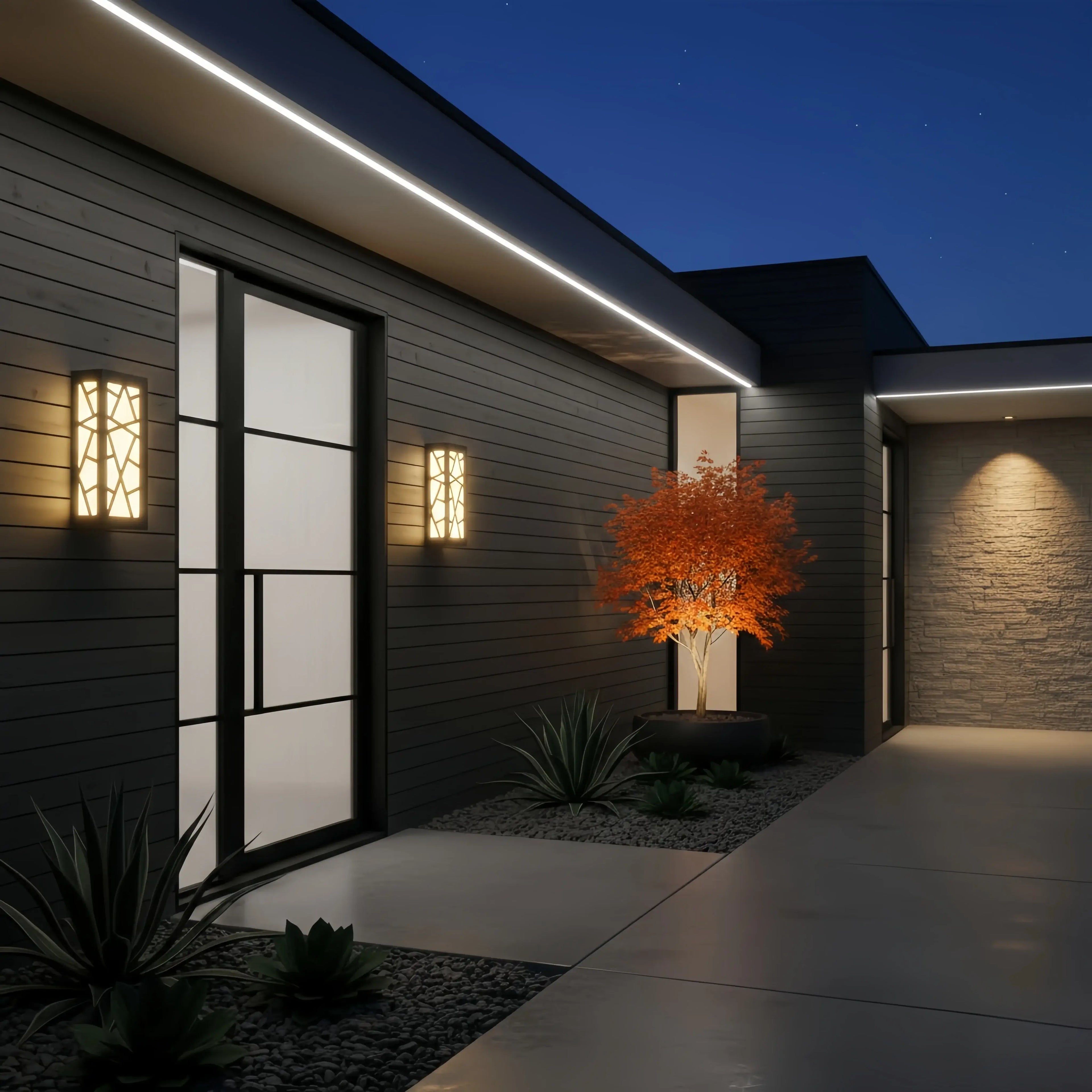 Art Deco Waterproof Wall Light in 8 Size for Yard/Terrace - Flindria