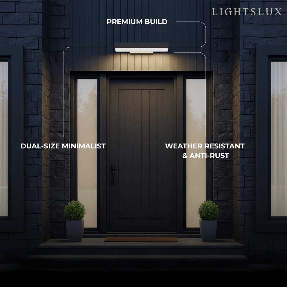Minimalist Rectangle Black Wall Lamp-Waterproof for Outdoor - Flindria