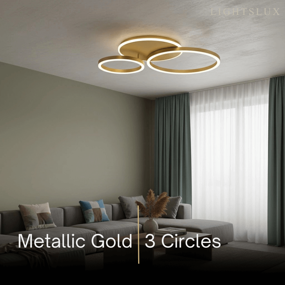 Ring Black/Gold Celing Light, 4Style, for Bedroom/Living Room/Commercial - Flindria