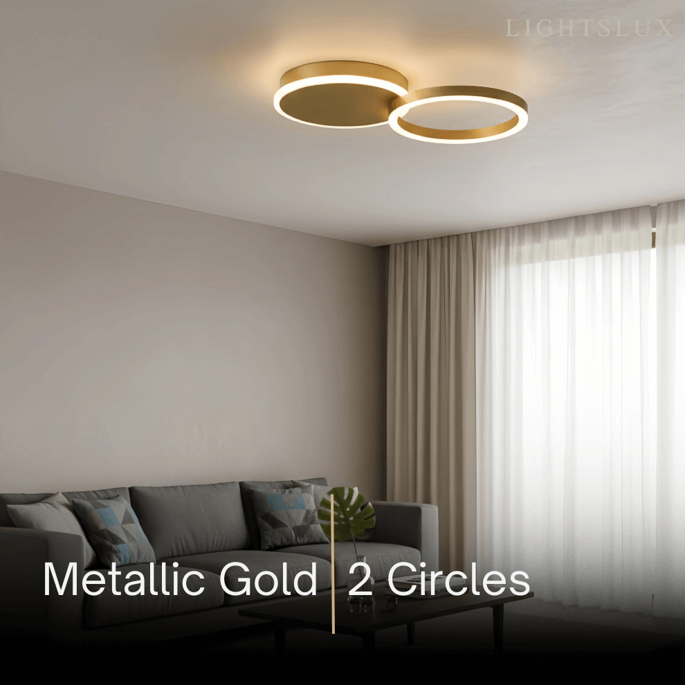 Ring Black/Gold Celing Light, 4Style, for Bedroom/Living Room/Commercial - Flindria