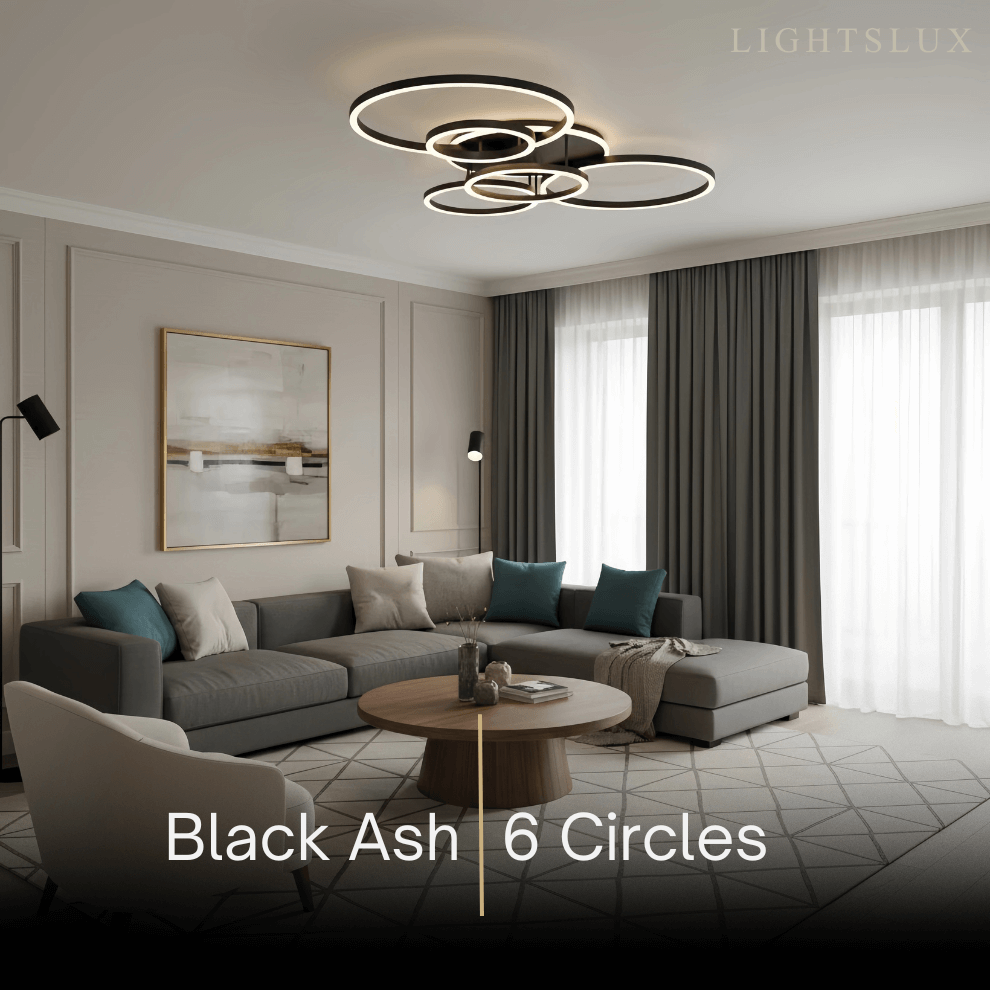 Ring Black/Gold Celing Light, 4Style, for Bedroom/Living Room/Commercial - Flindria