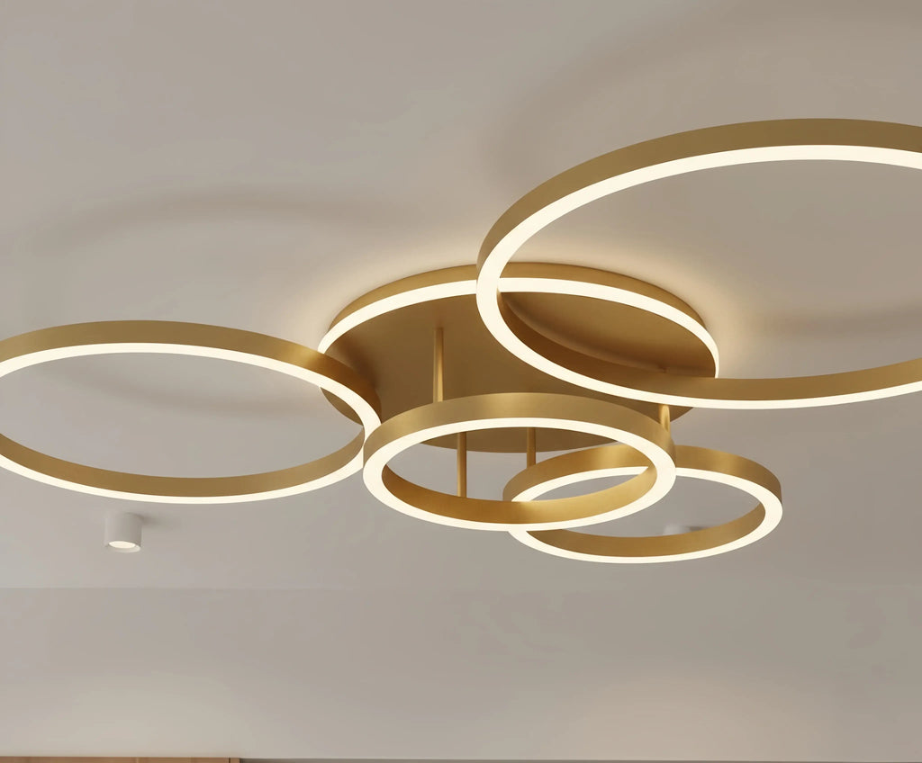 Ring Black/Gold Celing Light, 4Style, for Bedroom/Living Room/Commercial - Flindria