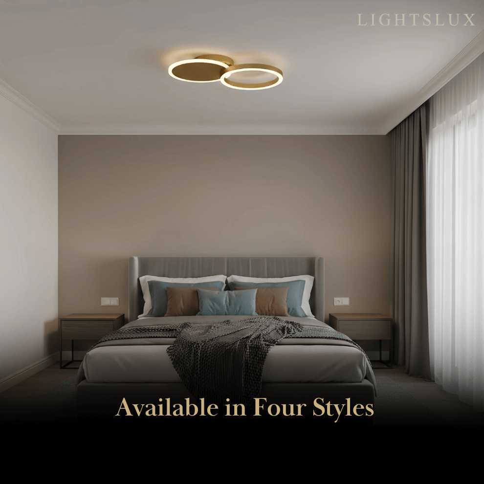 Ring Black/Gold Celing Light, 4Style, for Bedroom/Living Room/Commercial - Flindria