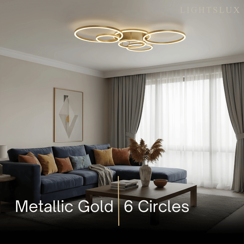 Ring Black/Gold Celing Light, 4Style, for Bedroom/Living Room/Commercial - Flindria