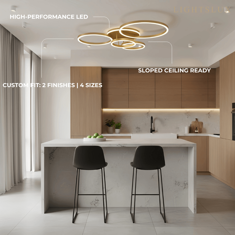 Ring Black/Gold Celing Light, 4Style, for Bedroom/Living Room/Commercial - Flindria