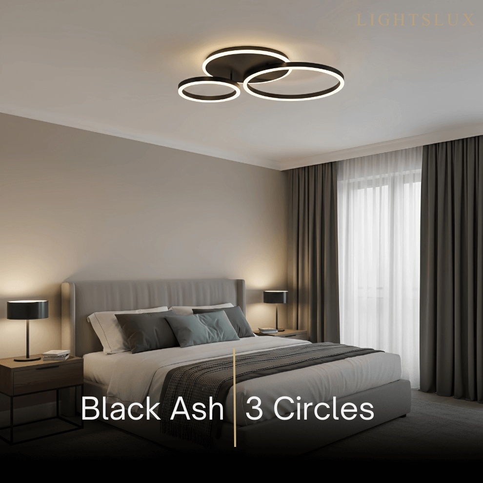 Ring Black/Gold Celing Light, 4Style, for Bedroom/Living Room/Commercial - Flindria