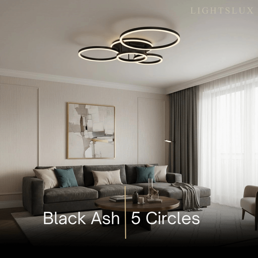 Ring Black/Gold Celing Light, 4Style, for Bedroom/Living Room/Commercial - Flindria