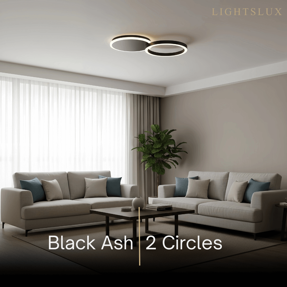 Ring Black/Gold Celing Light, 4Style, for Bedroom/Living Room/Commercial - Flindria