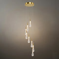 Lujoso candelabro de gotas de cristal con diseño en espiral - Flindria