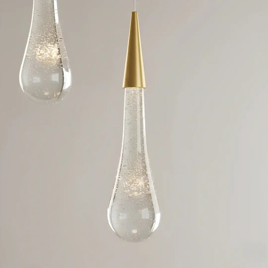 Lujoso candelabro de gotas de cristal con diseño en espiral - Flindria