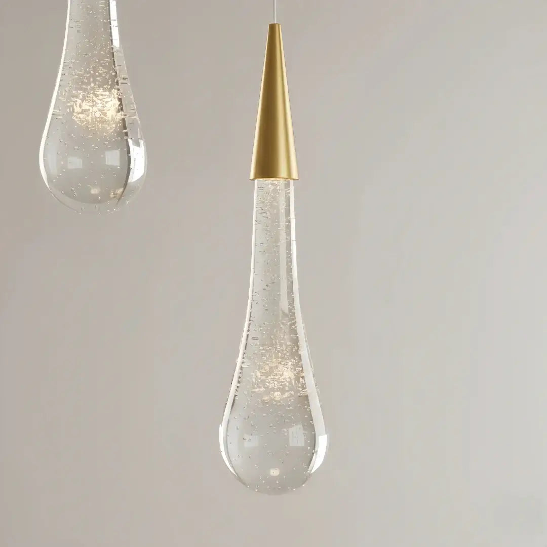 Lujoso candelabro de gotas de cristal con diseño en espiral - Flindria