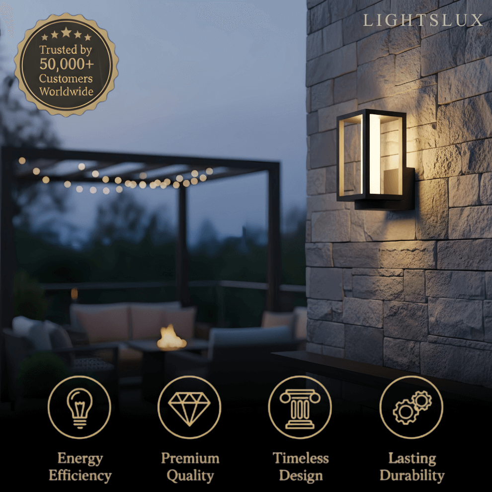 Lrondale Modern Outdoor Solar Wall Sconce-Waterproof for Yard/Balcony - Flindria