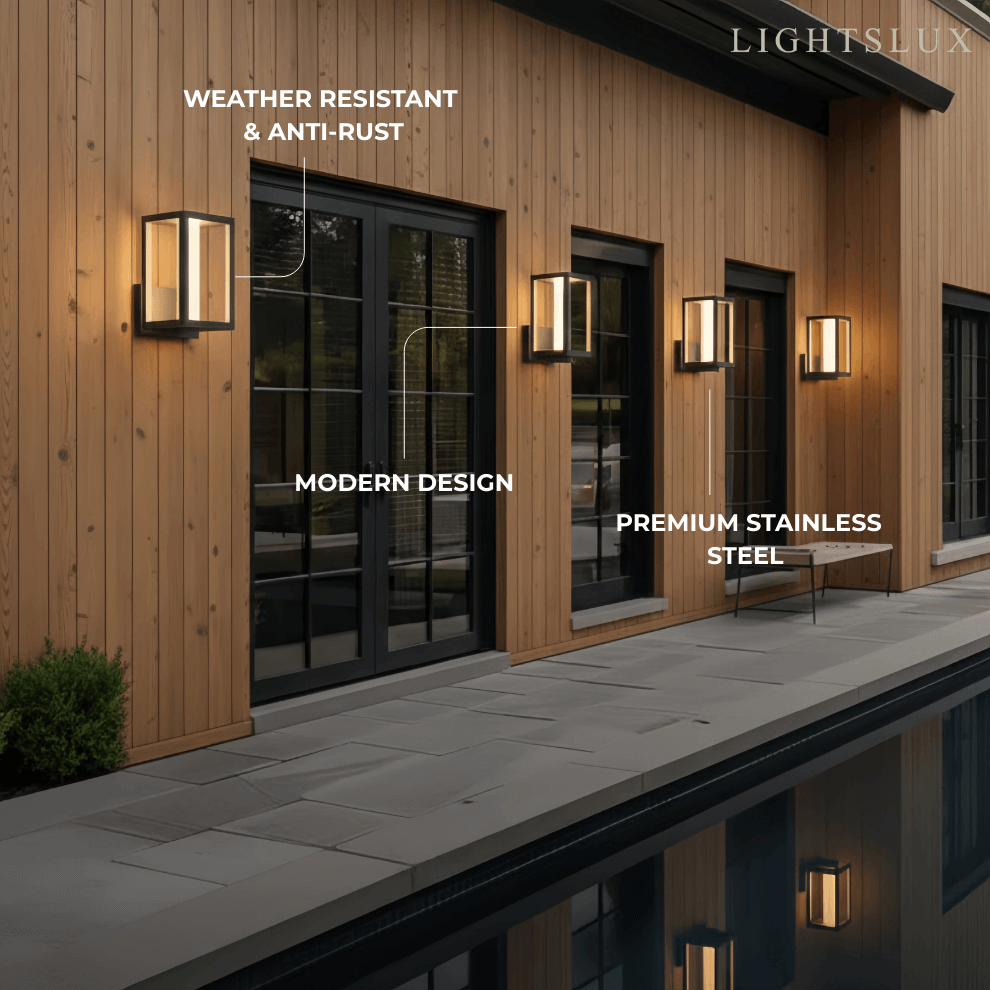 Lrondale Modern Outdoor Solar Wall Sconce-Waterproof for Yard/Balcony - Flindria