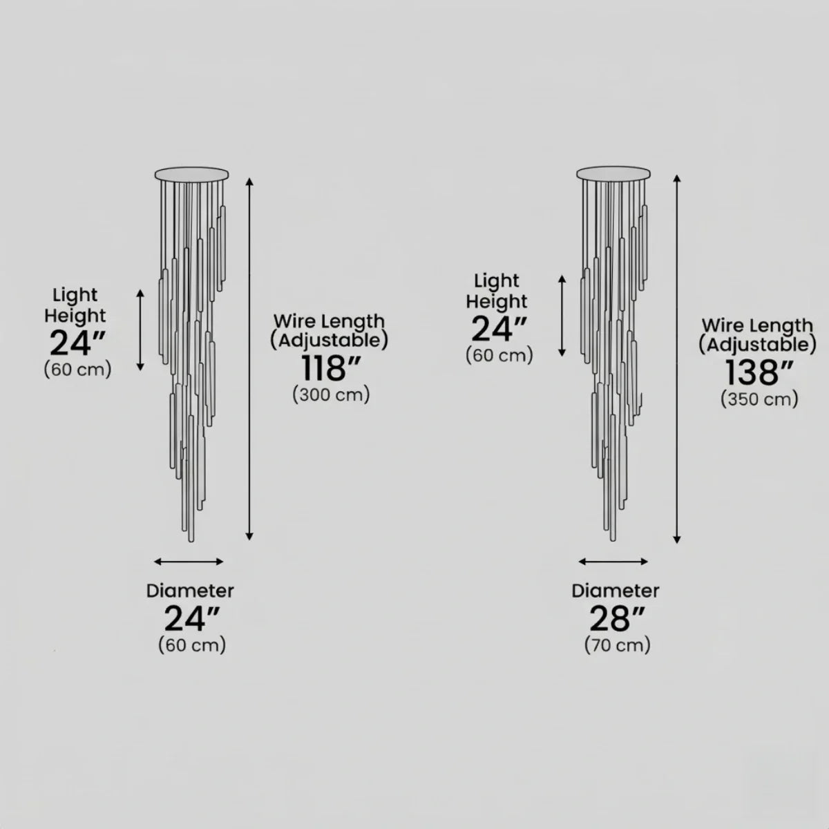 Multi-Tier Modern Chandelier - Waterfall Design for Staircases & High Ceilings - Flindria