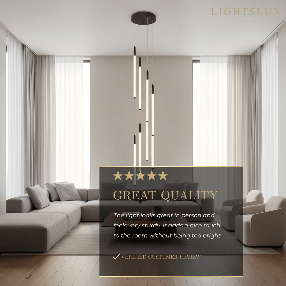 Vícepatrový moderní lustr - design vodopádu pro schodiště a vysoké stropy - Flindria