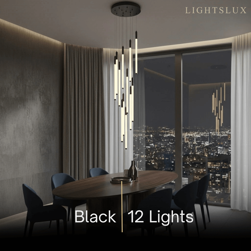 Multi-Tier Modern Chandelier - Waterfall Design for Staircases & High Ceilings - Flindria