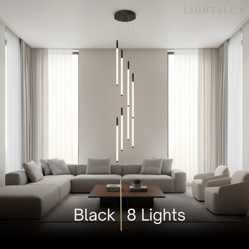 Multi-Tier Modern Chandelier - Waterfall Design for Staircases & High Ceilings - Flindria