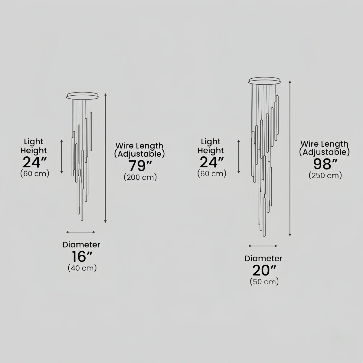 Multi-Tier Modern Chandelier - Waterfall Design for Staircases & High Ceilings - Flindria