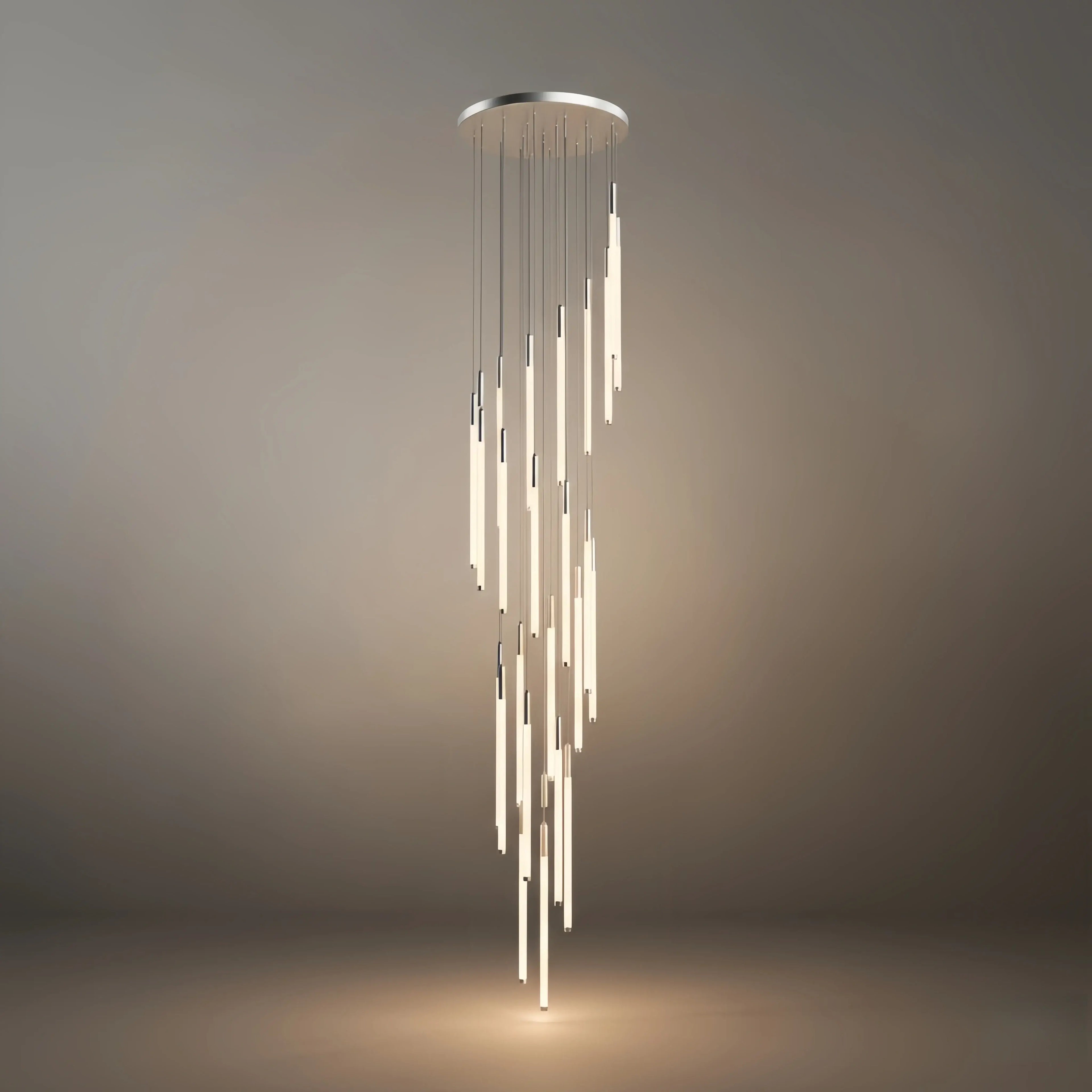 Vícepatrový moderní lustr - design vodopádu pro schodiště a vysoké stropy - Flindria