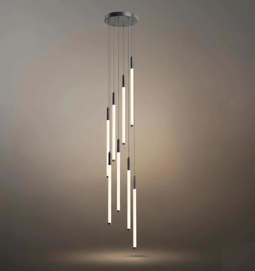 Multi-Tier Modern Chandelier - Waterfall Design for Staircases & High Ceilings - Flindria