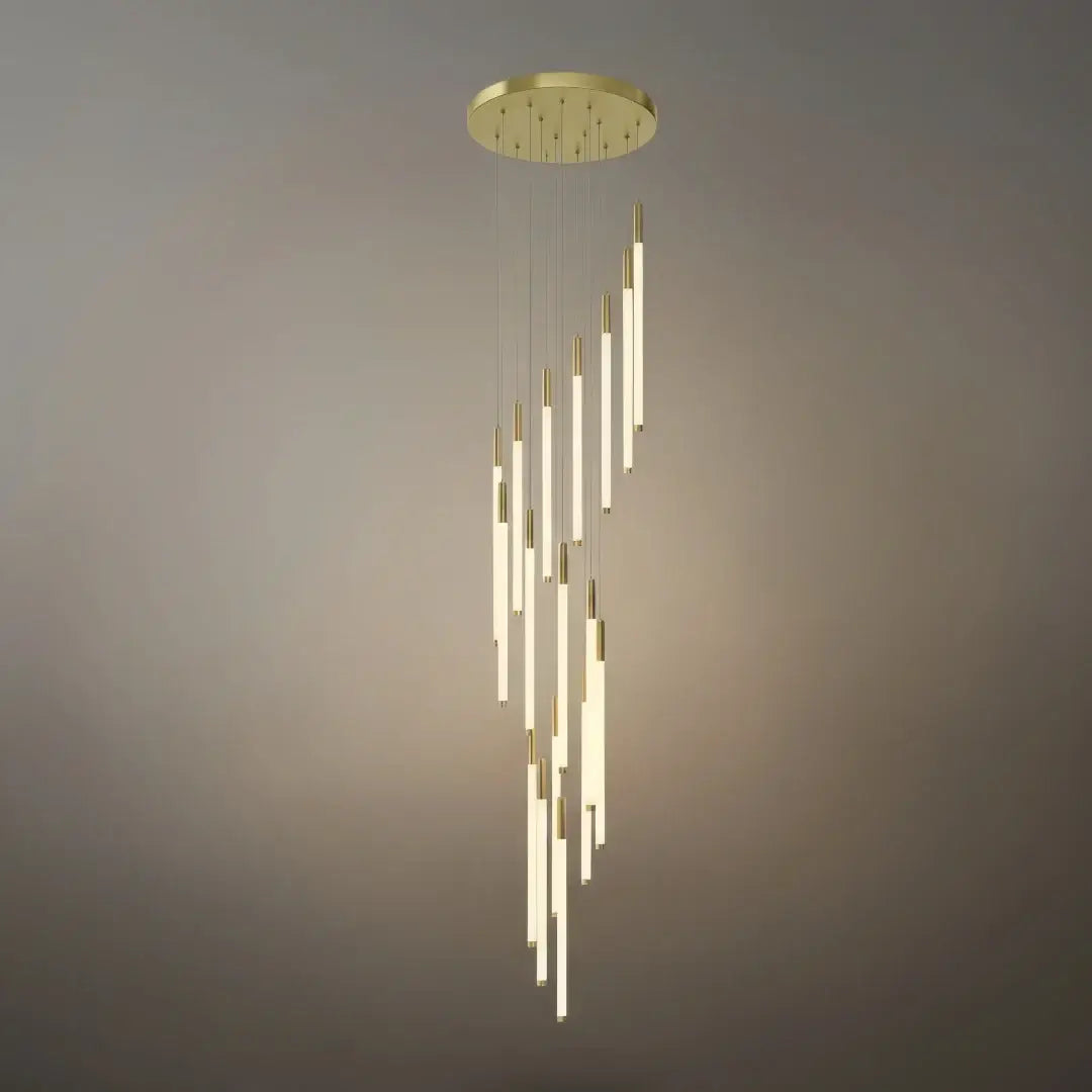 Vícepatrový moderní lustr - design vodopádu pro schodiště a vysoké stropy - Flindria