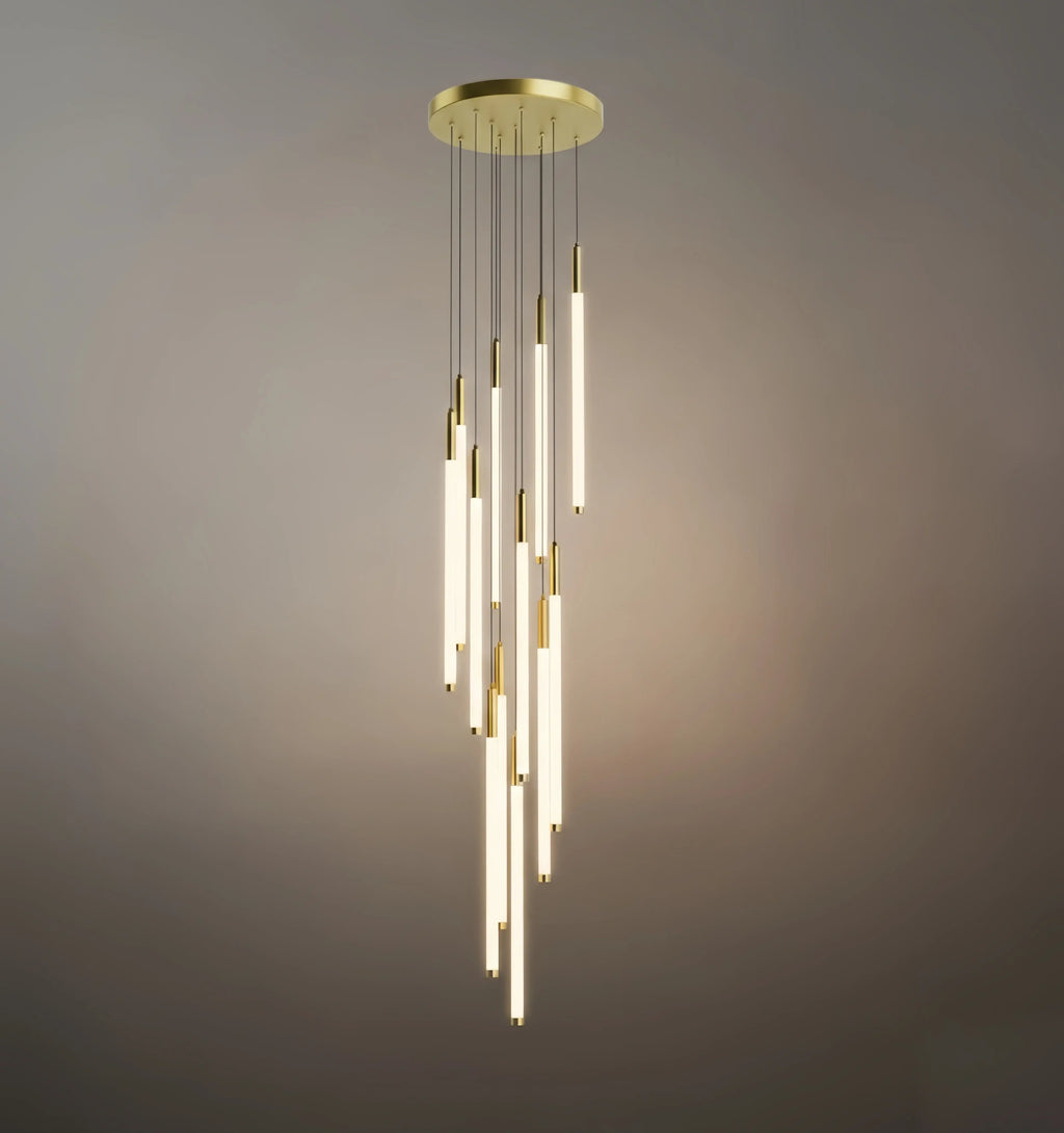 Multi-Tier Modern Chandelier - Waterfall Design for Staircases & High Ceilings - Flindria