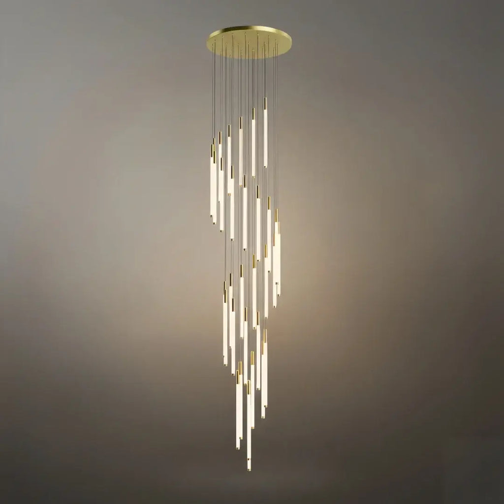 Multi-Tier Modern Chandelier - Waterfall Design for Staircases & High Ceilings - Flindria