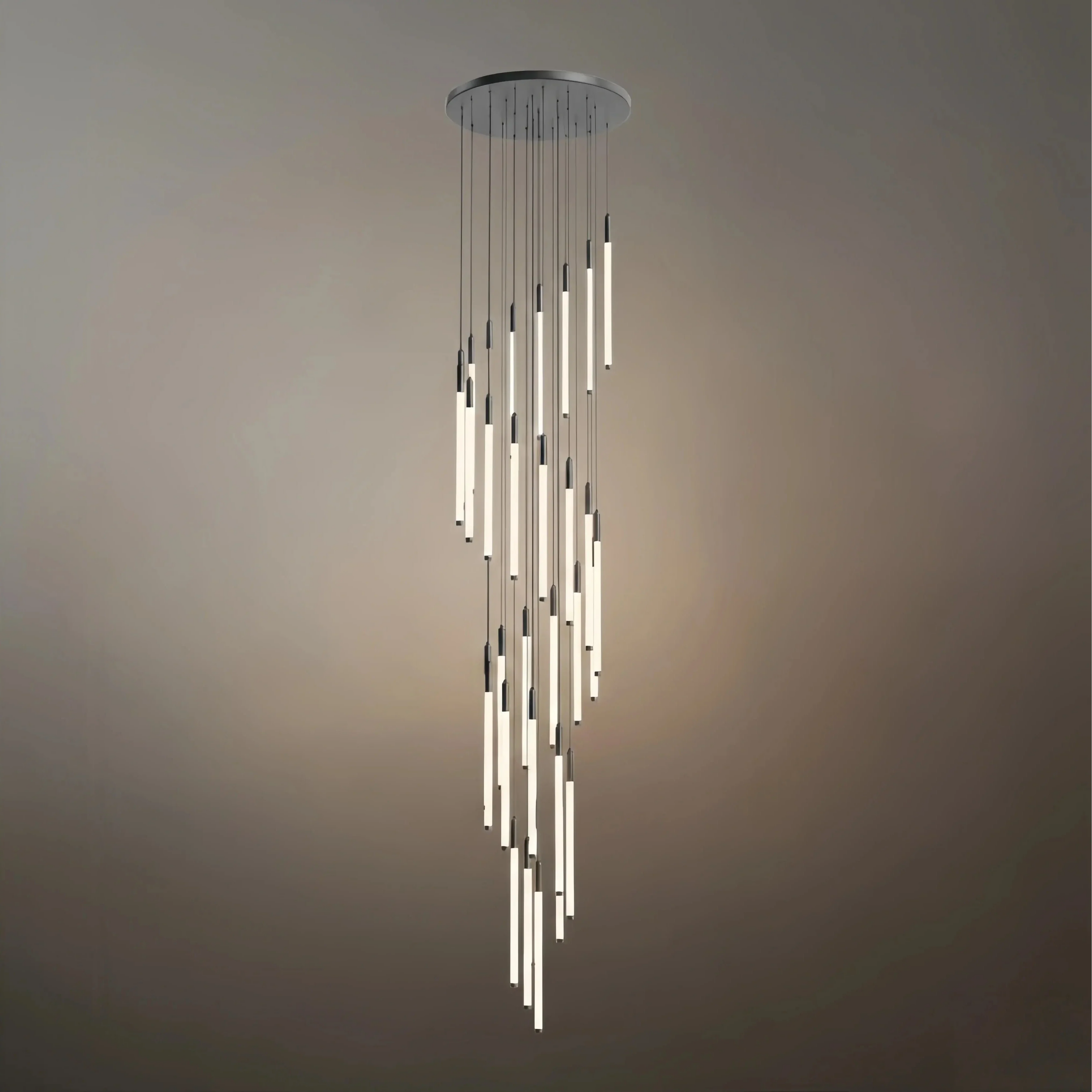 Vícepatrový moderní lustr - design vodopádu pro schodiště a vysoké stropy - Flindria