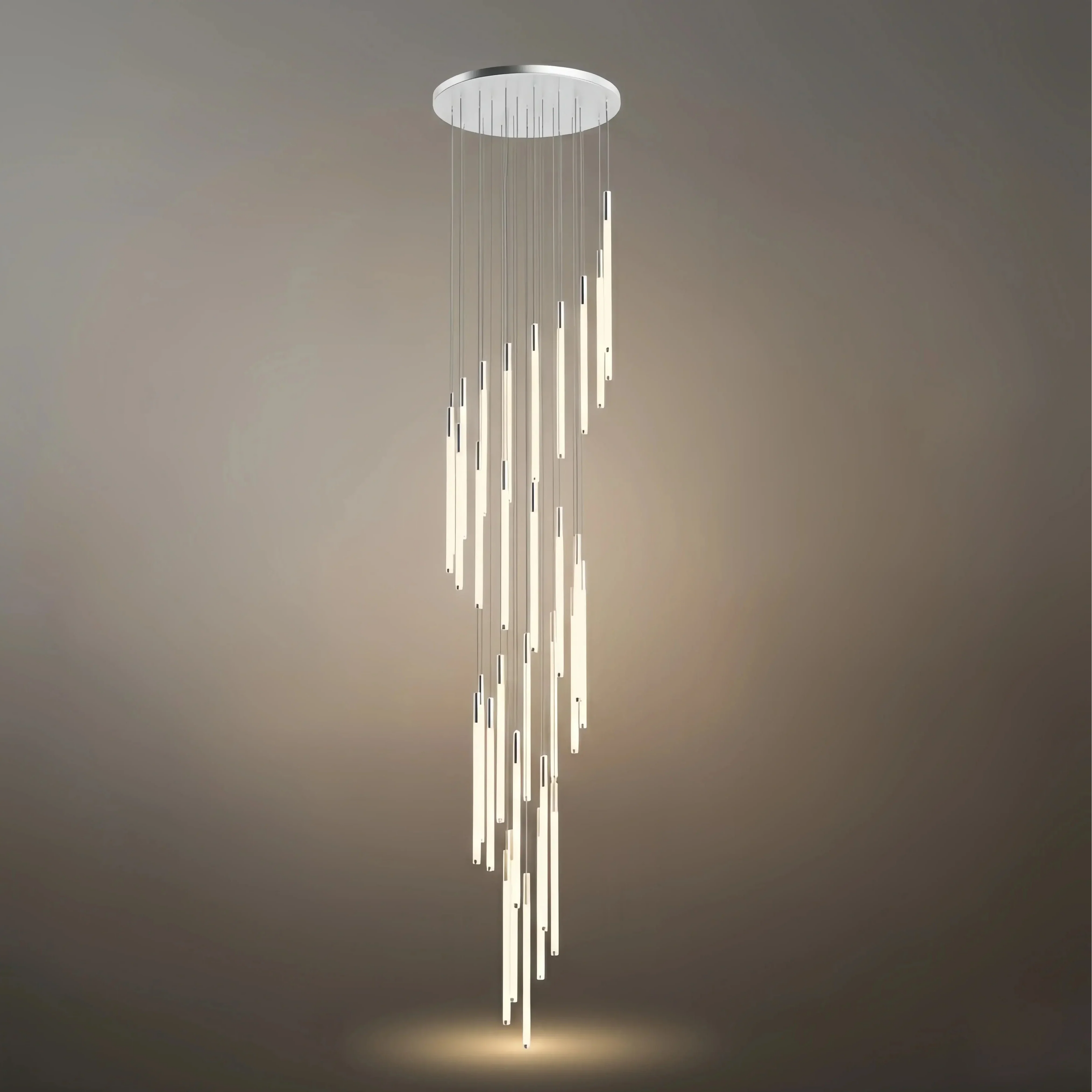 Vícepatrový moderní lustr - design vodopádu pro schodiště a vysoké stropy - Flindria