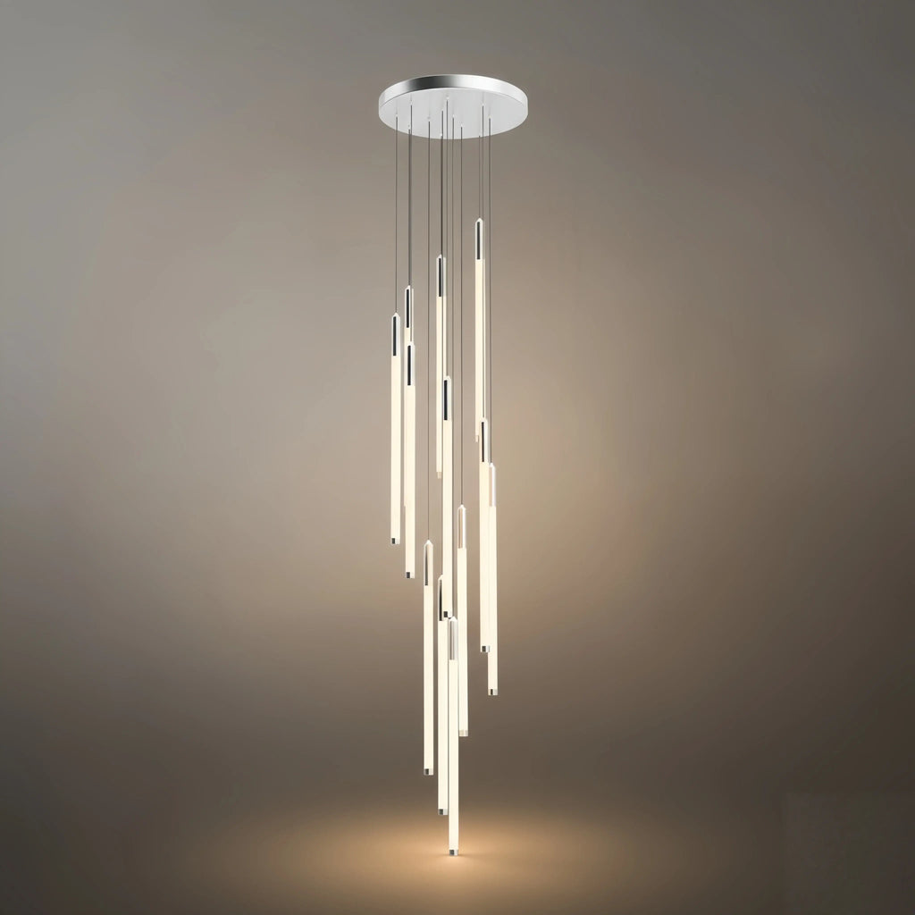 Multi-Tier Modern Chandelier - Waterfall Design for Staircases & High Ceilings - Flindria