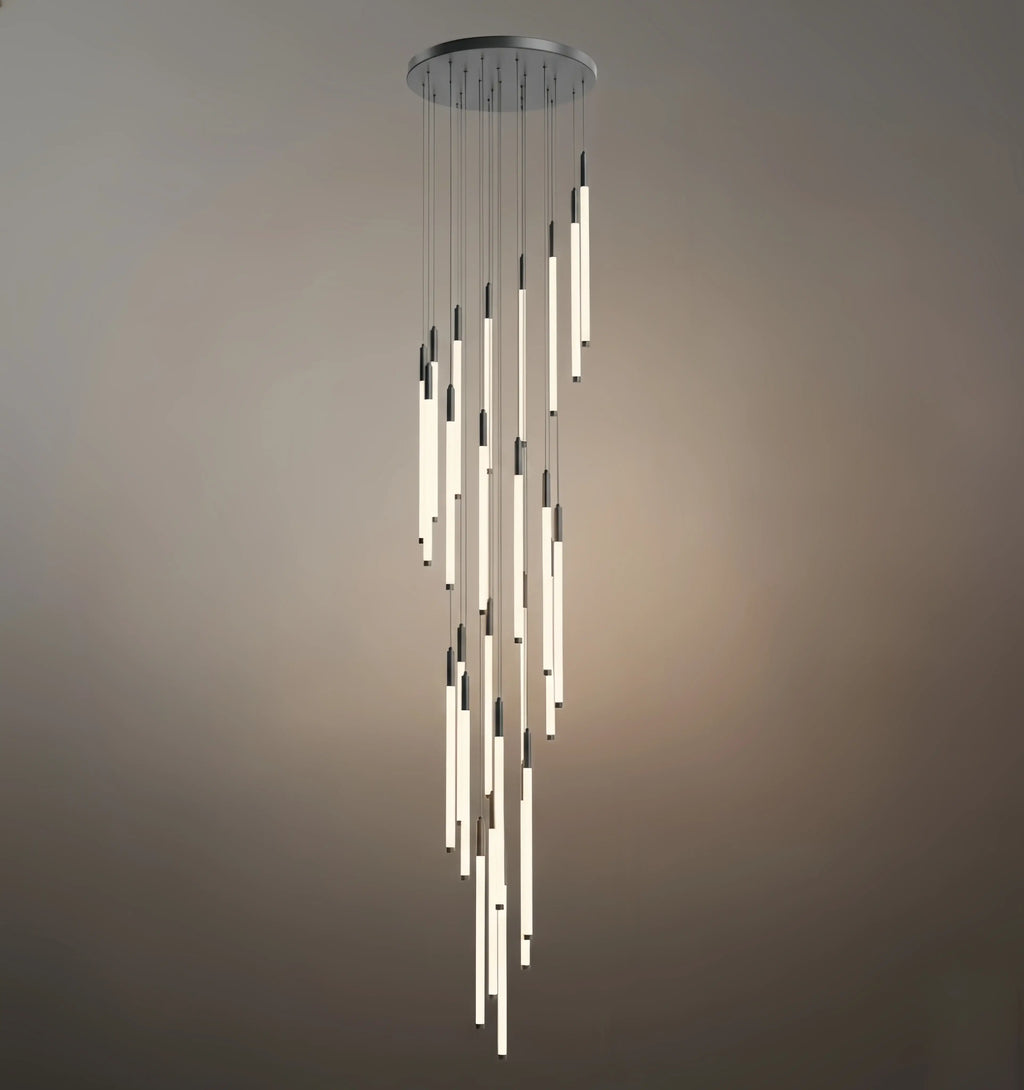 Multi-Tier Modern Chandelier - Waterfall Design for Staircases & High Ceilings - Flindria