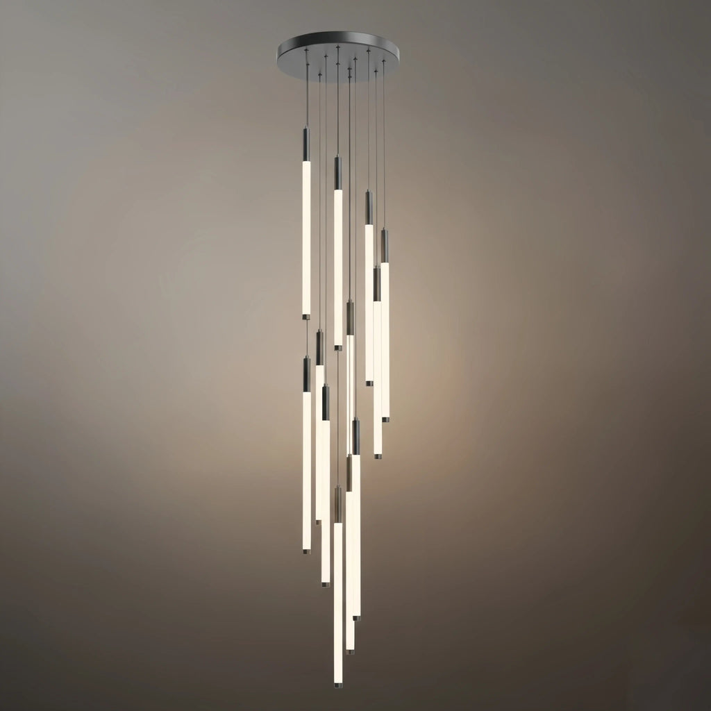 Multi-Tier Modern Chandelier - Waterfall Design for Staircases & High Ceilings - Flindria