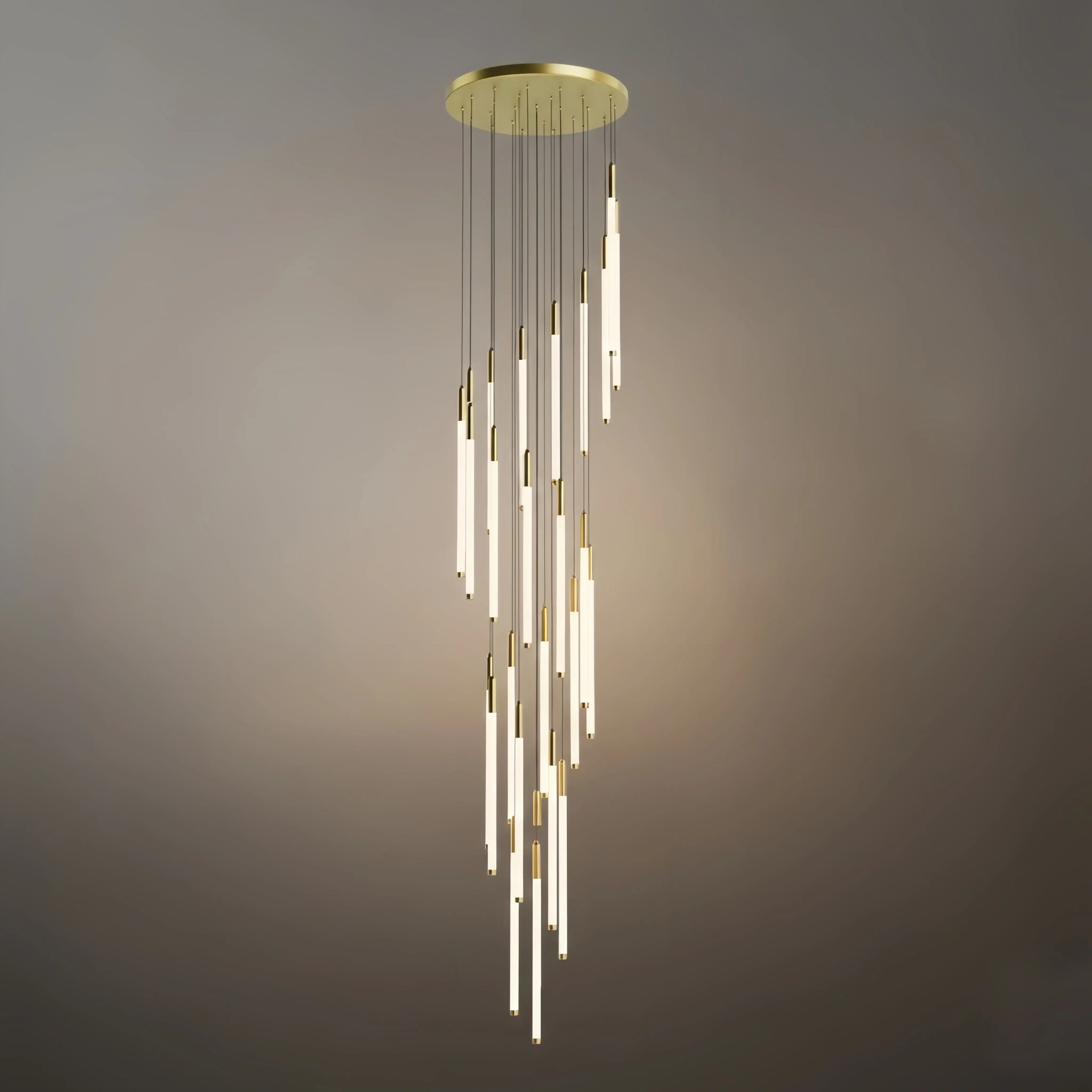 Vícepatrový moderní lustr - design vodopádu pro schodiště a vysoké stropy - Flindria