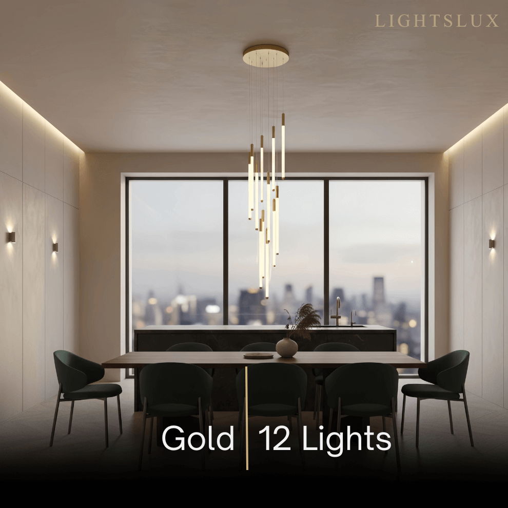 Multi-Tier Modern Chandelier - Waterfall Design for Staircases & High Ceilings - Flindria