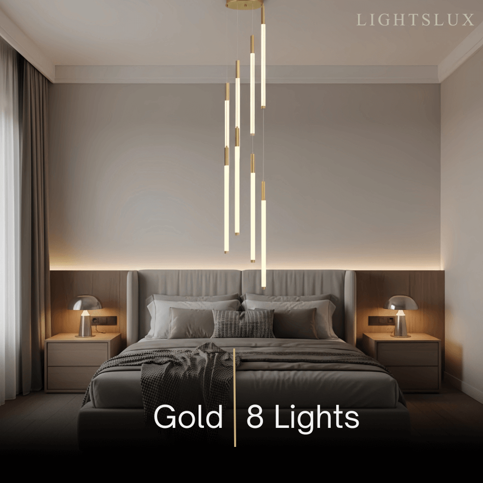 Multi-Tier Modern Chandelier - Waterfall Design for Staircases & High Ceilings - Flindria