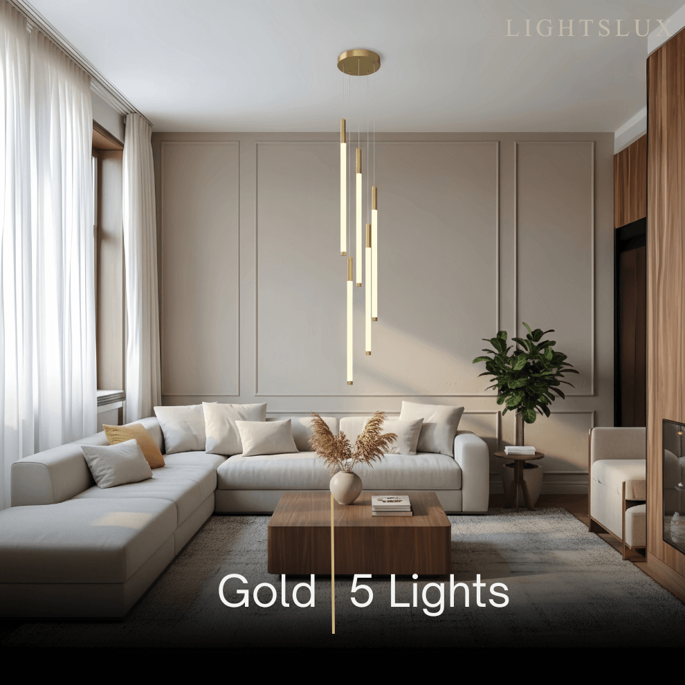 Multi-Tier Modern Chandelier - Waterfall Design for Staircases & High Ceilings - Flindria
