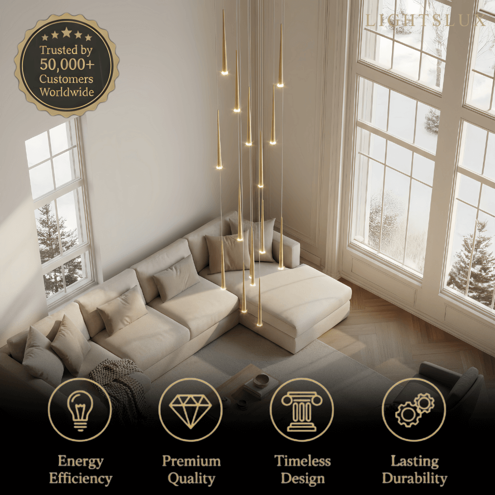 Classic Design Chandelier - Versatile Statement Piece for Living Room/Entryway - Flindria