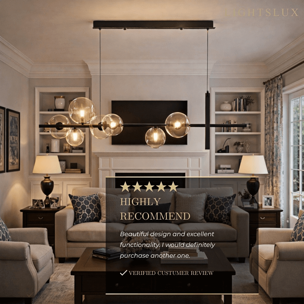Minimalistische kroonluchter – Scandinavische plafondlamp voor eetkamer/keukeneiland - Flindria