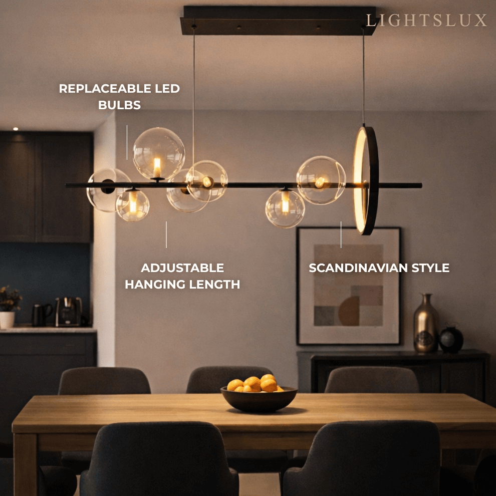 Minimalistische kroonluchter – Scandinavische plafondlamp voor eetkamer/keukeneiland - Flindria