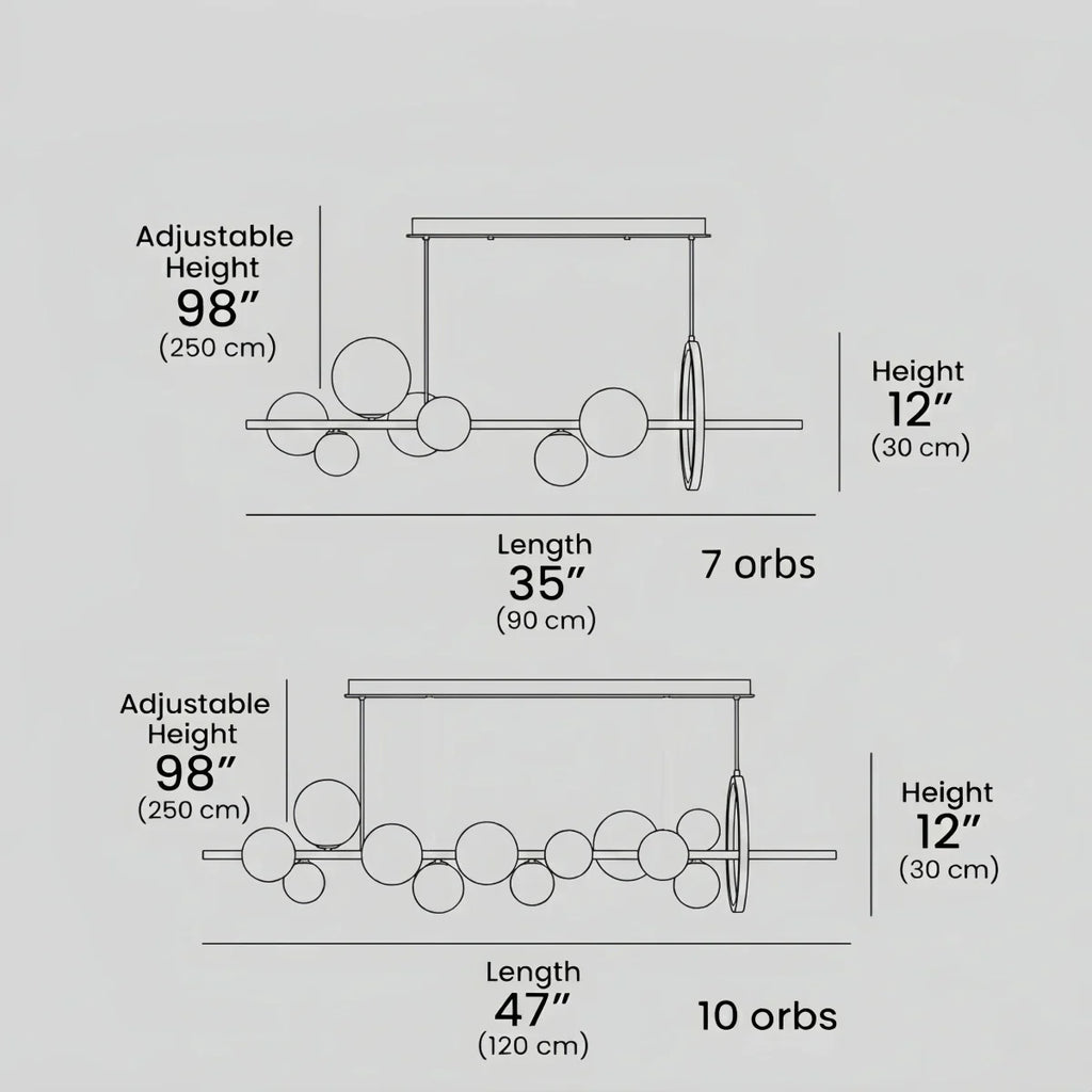 Minimalistische kroonluchter – Scandinavische plafondlamp voor eetkamer/keukeneiland - Flindria