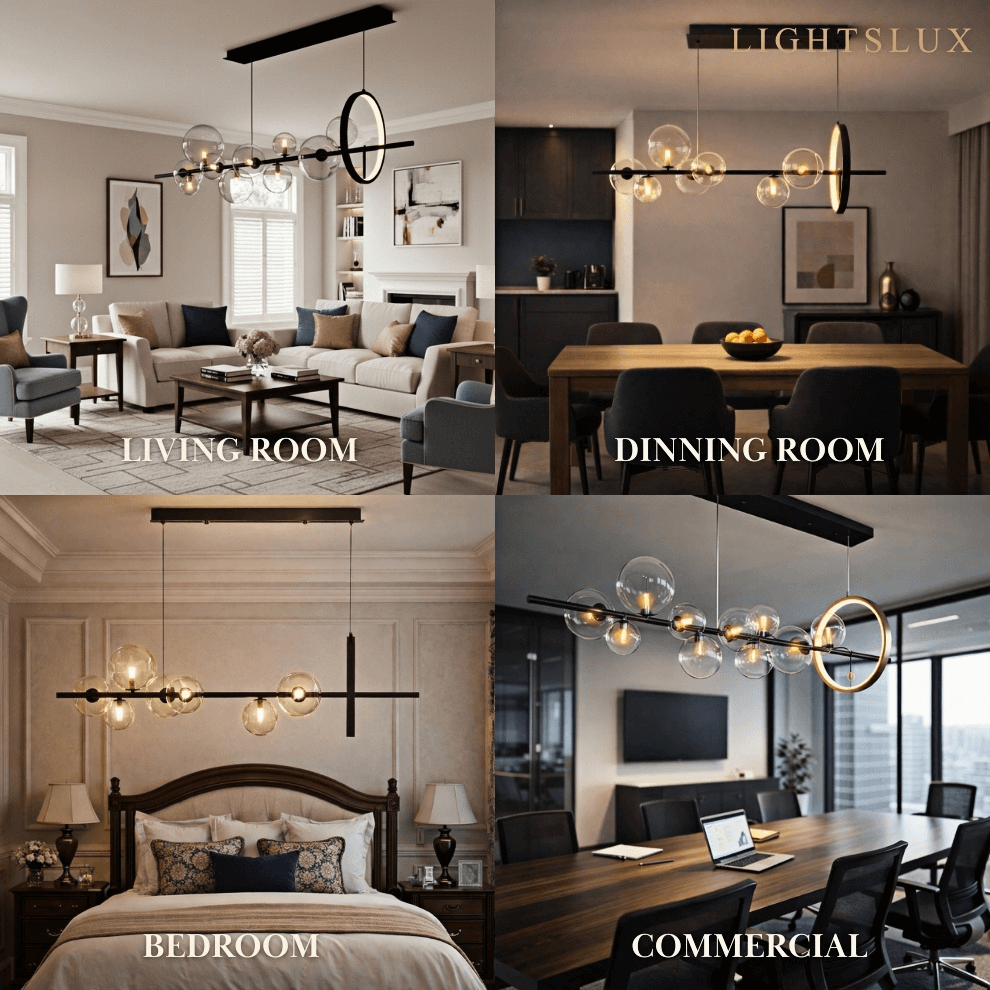 Minimalistische kroonluchter – Scandinavische plafondlamp voor eetkamer/keukeneiland - Flindria