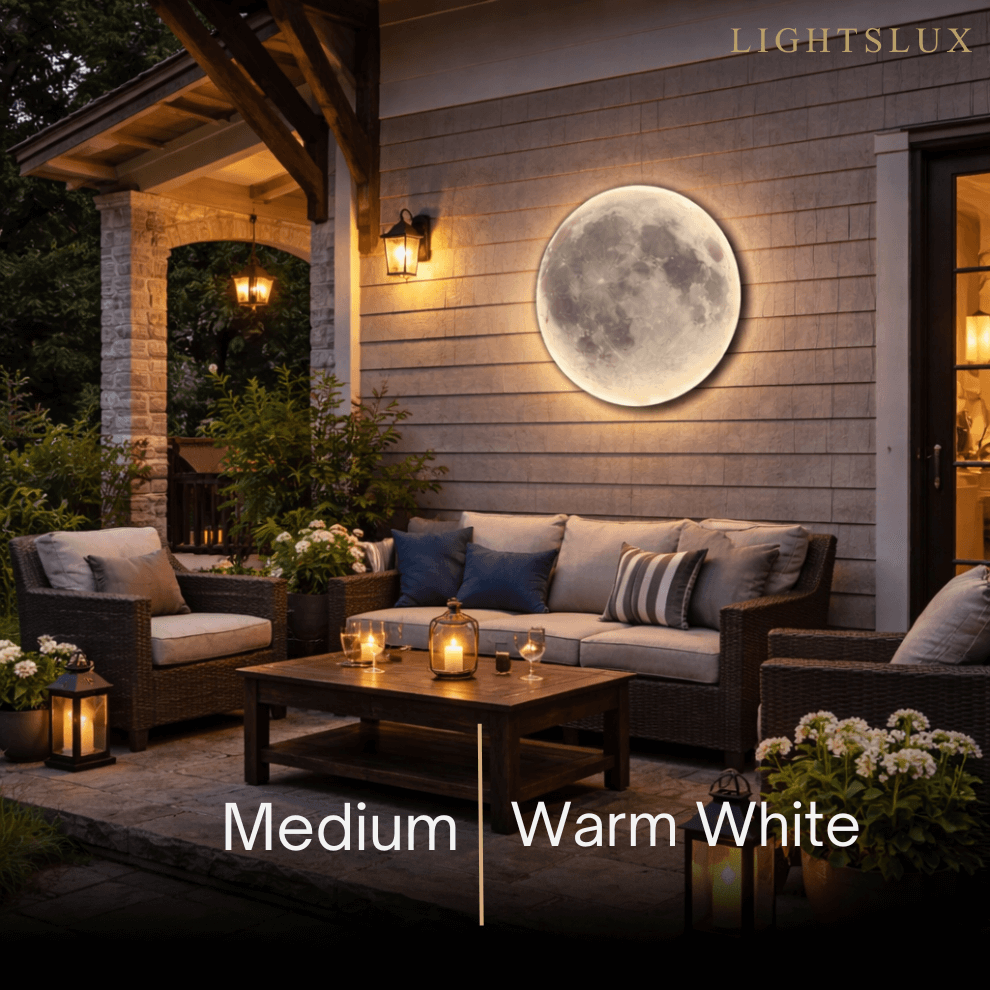 Moon Wall Light Luna, Waterproof Outdoor Moon Sconce for Patio Garden & Bathroom - Flindria