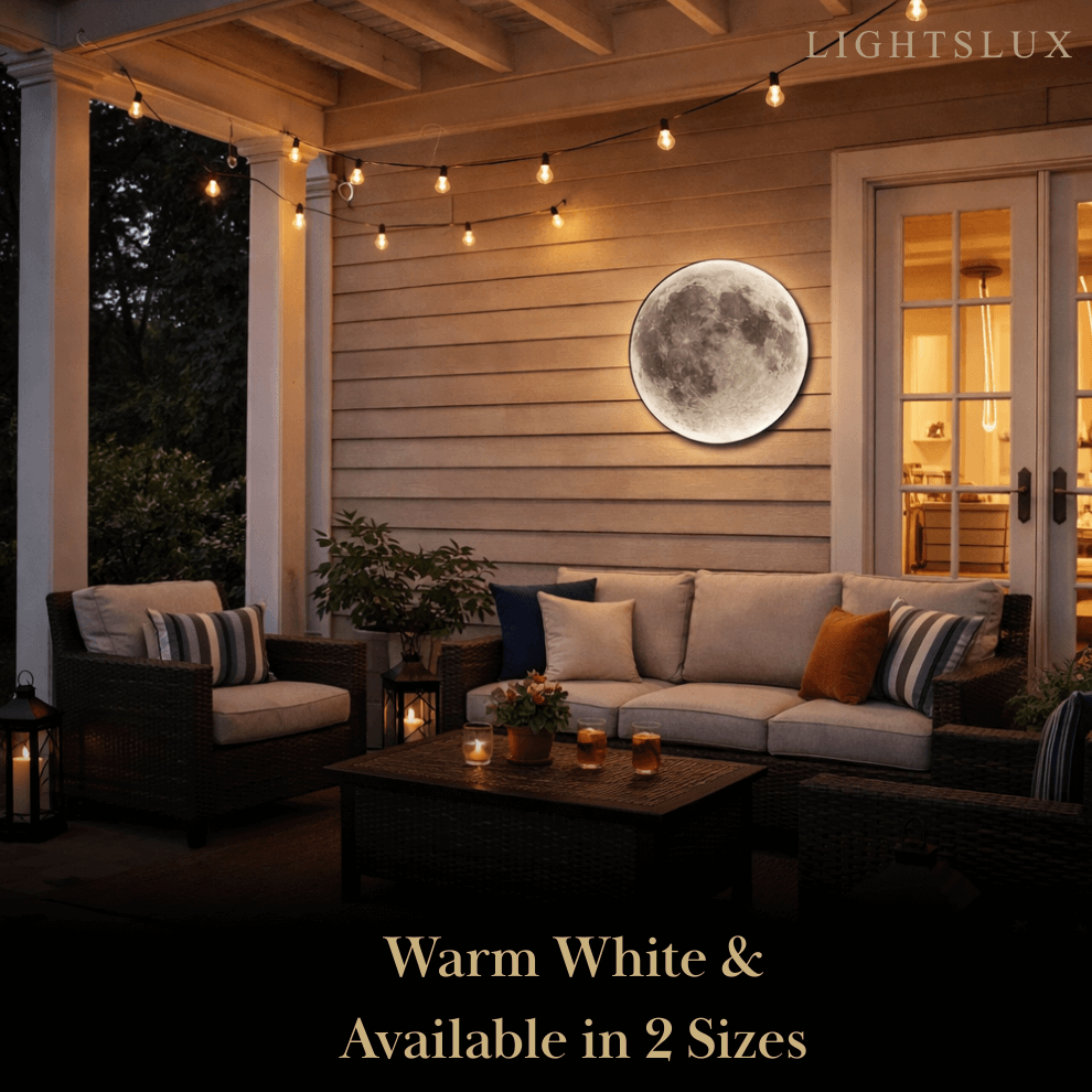 Moon Wall Light Luna, Waterproof Outdoor Moon Sconce for Patio Garden & Bathroom - Flindria